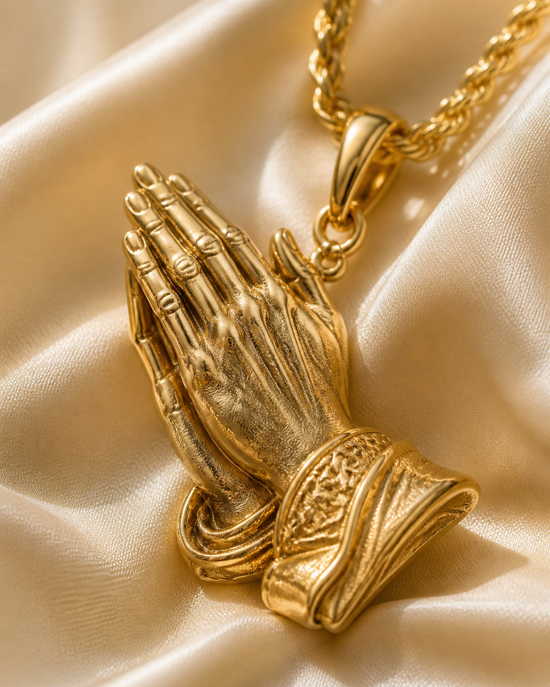 Faith Label praying hands pendant