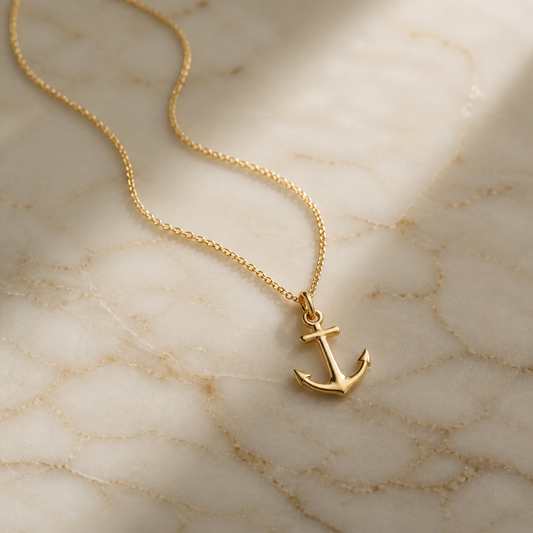 Faith Label Anchor Pendant