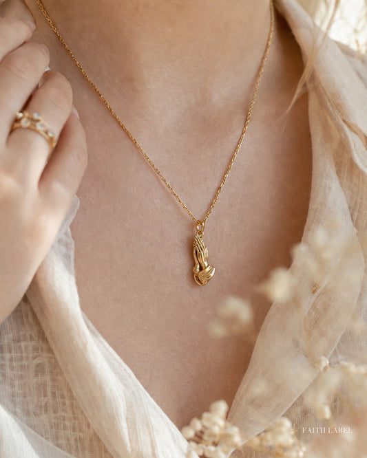 Praying Hands Pendant Necklace