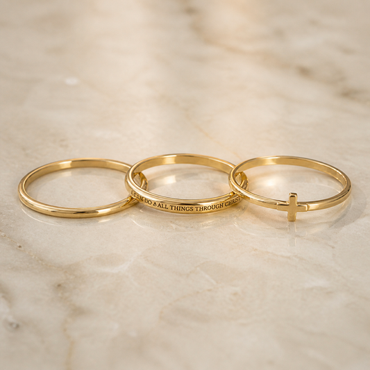 Faith Label Stacking Rings